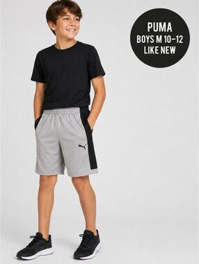 PUMA | M | Gray & Black Colorblock Shorts
